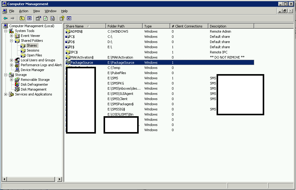 Use Server Manager to set the share permissions.