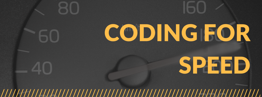 hero graphic for the post Coding for speed