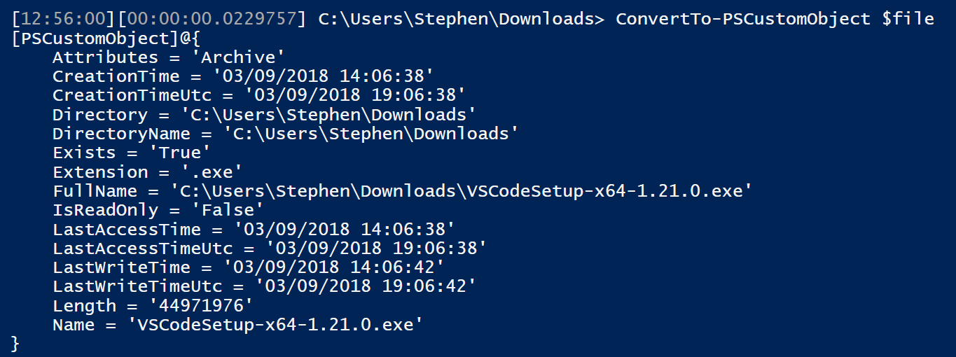 ConvertTo-PSCustomObject