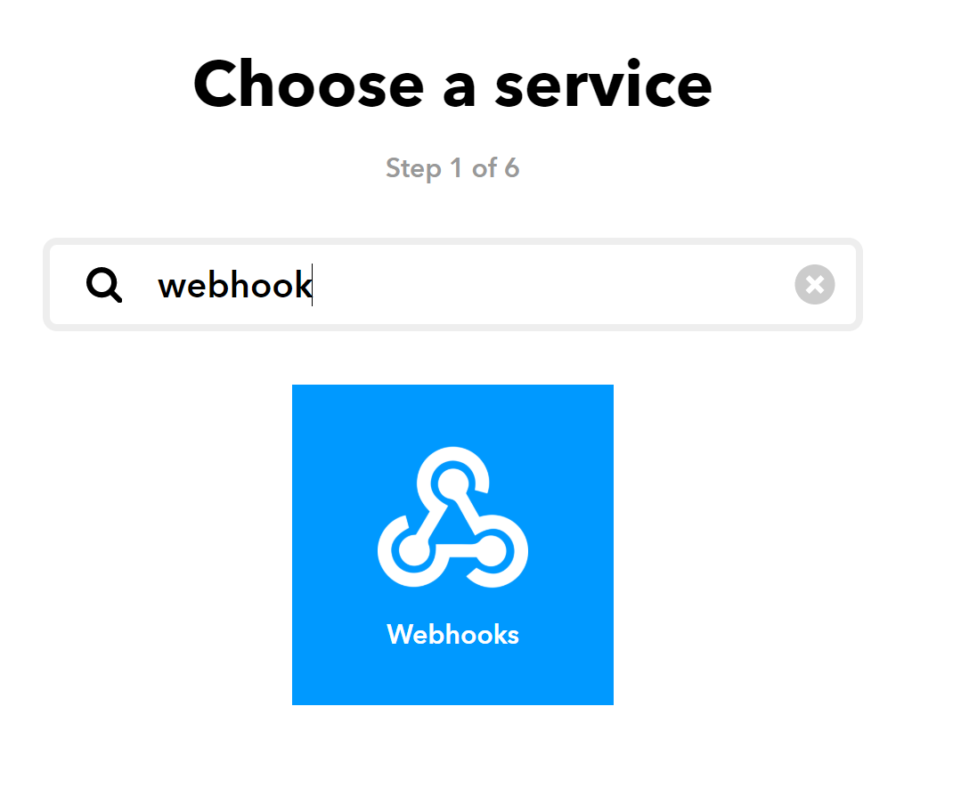 Shows a textbox with the word 'webhook' entered and below it a large picture which also says webhook.